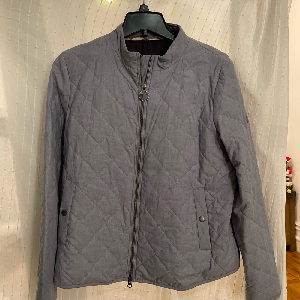 Barbour powder blue/grey quilted jacket